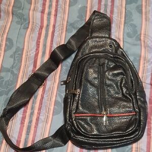 No Boundaries Black Belt Bag with Red Accent